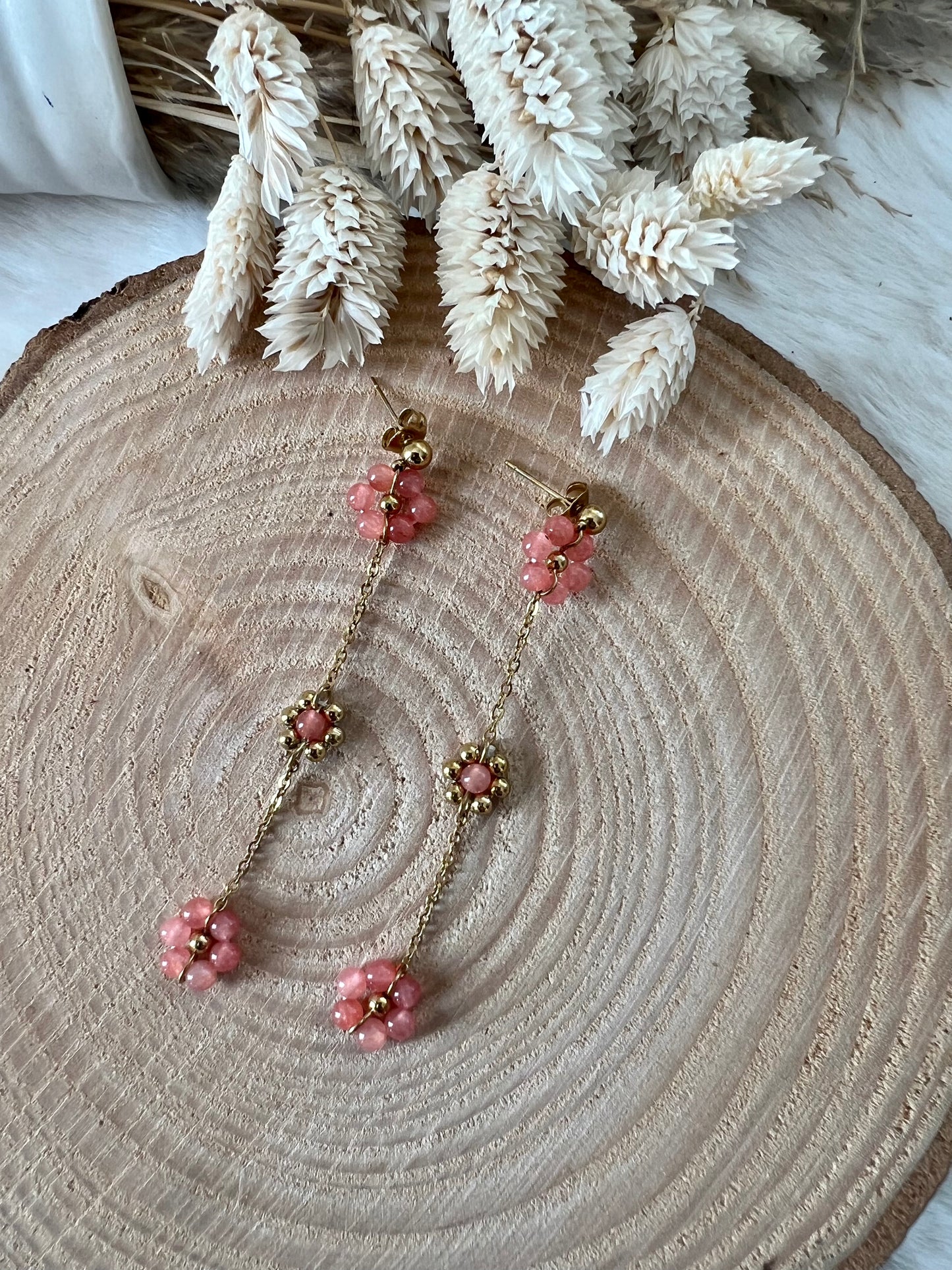 Boucles Pendantes Fleurs