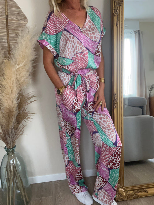 Pantalon fluide à motifs